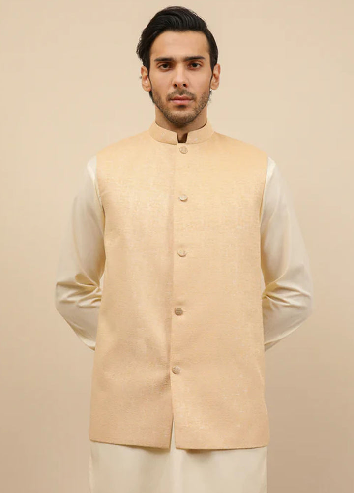 Muraqsh Textured Jamawar Waistcoat ABD-BWKTW-WC