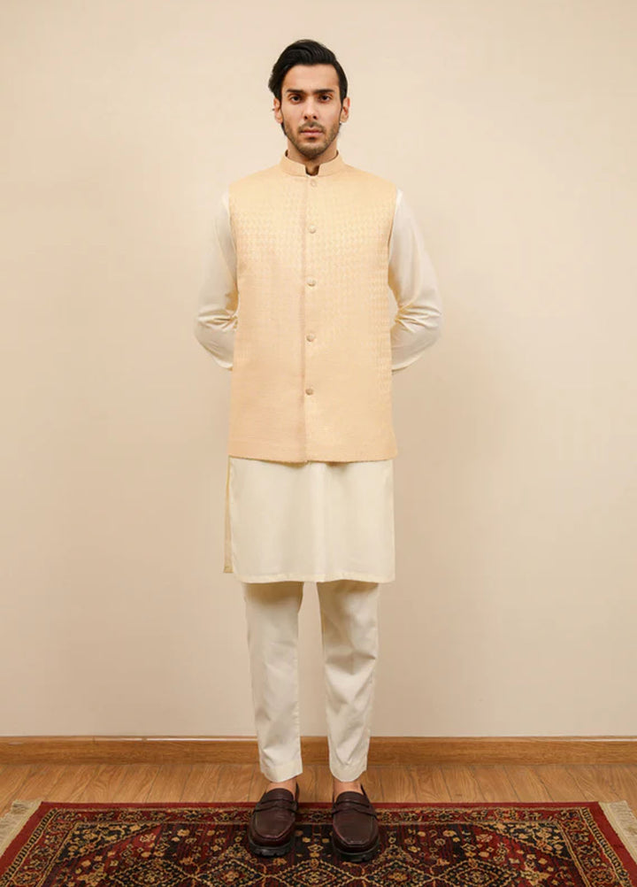 Muraqsh Textured Jamawar Waistcoat ABD-BWKTW3-WC