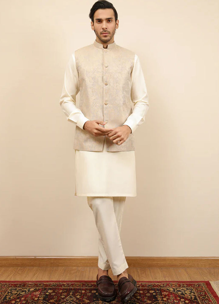 Muraqsh Textured Jamawar Waistcoat ABD-BWKTW4-WC