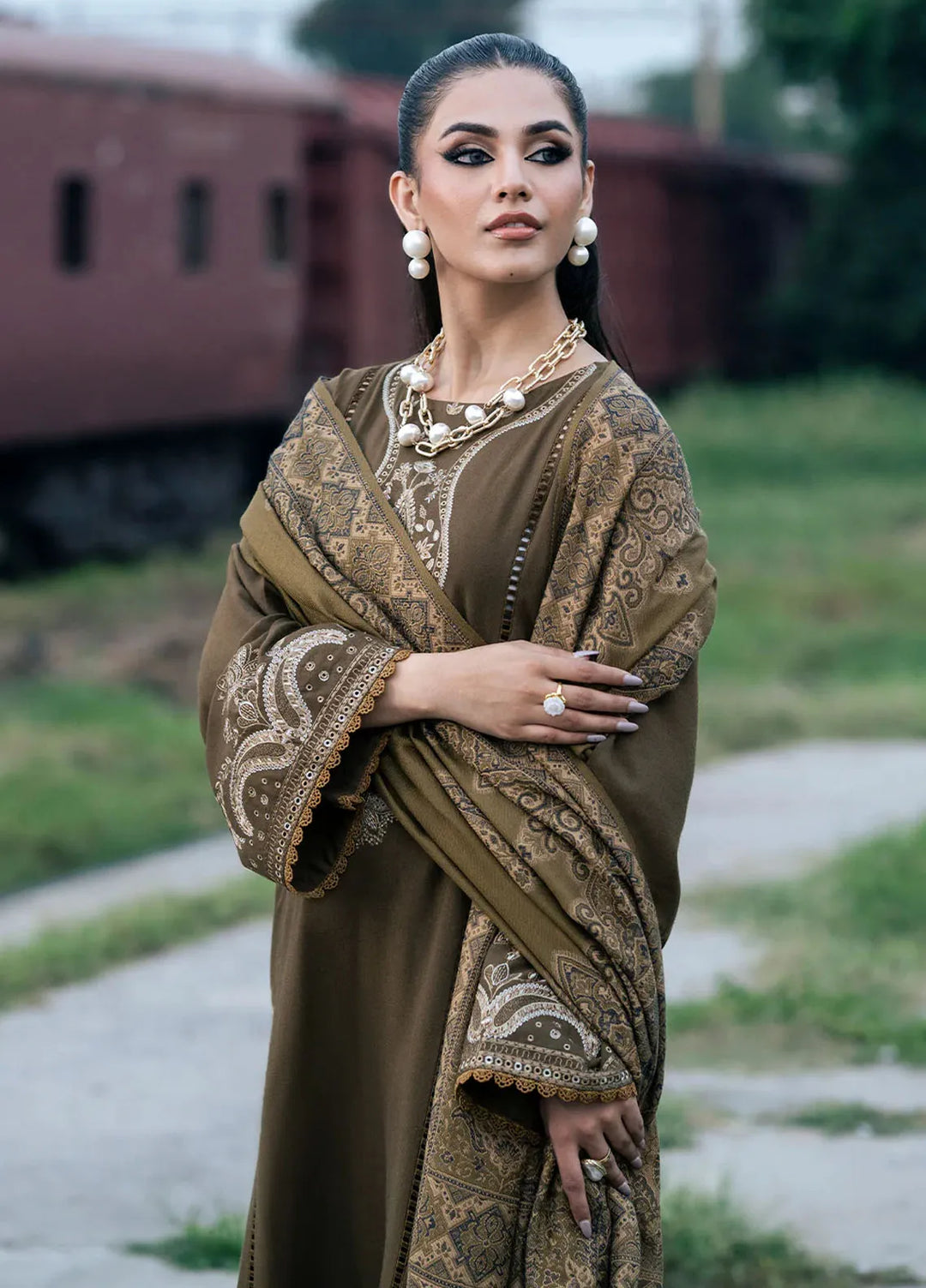 Musafir by Izel Embroidered Wool Suits Unstitched 2 Piece IZL24MF Aangen - Winter Collection