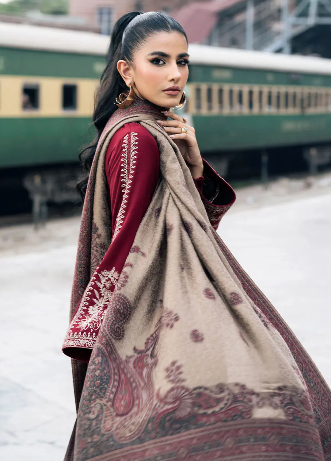 Musafir by Izel Embroidered Wool Suits Unstitched 2 Piece IZL24MF Haasil - Winter Collection