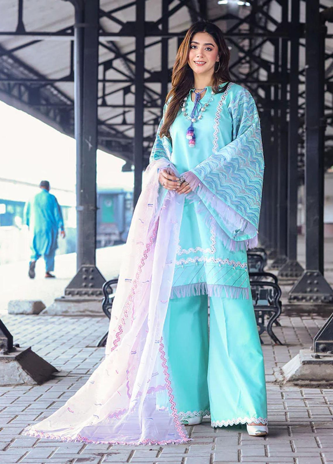 Musafir By Surmai Embroidered Lawn Suits Unstitched 3 Piece SUR23M ELSA - Premium Collection