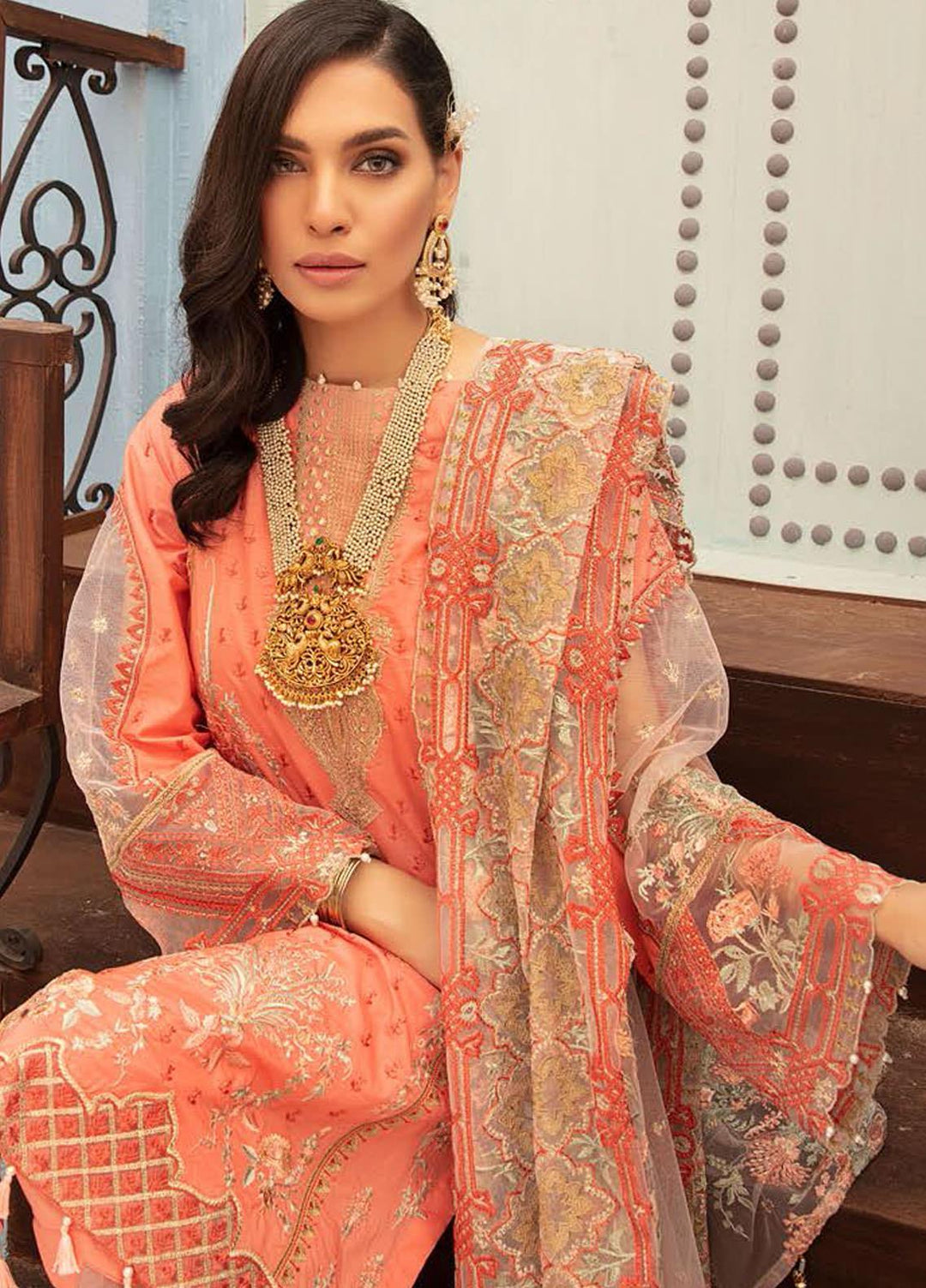 MusCari Embroidered Lawn Suits Unstitched 3 Piece MC21L MLC-02 - Summer Collection