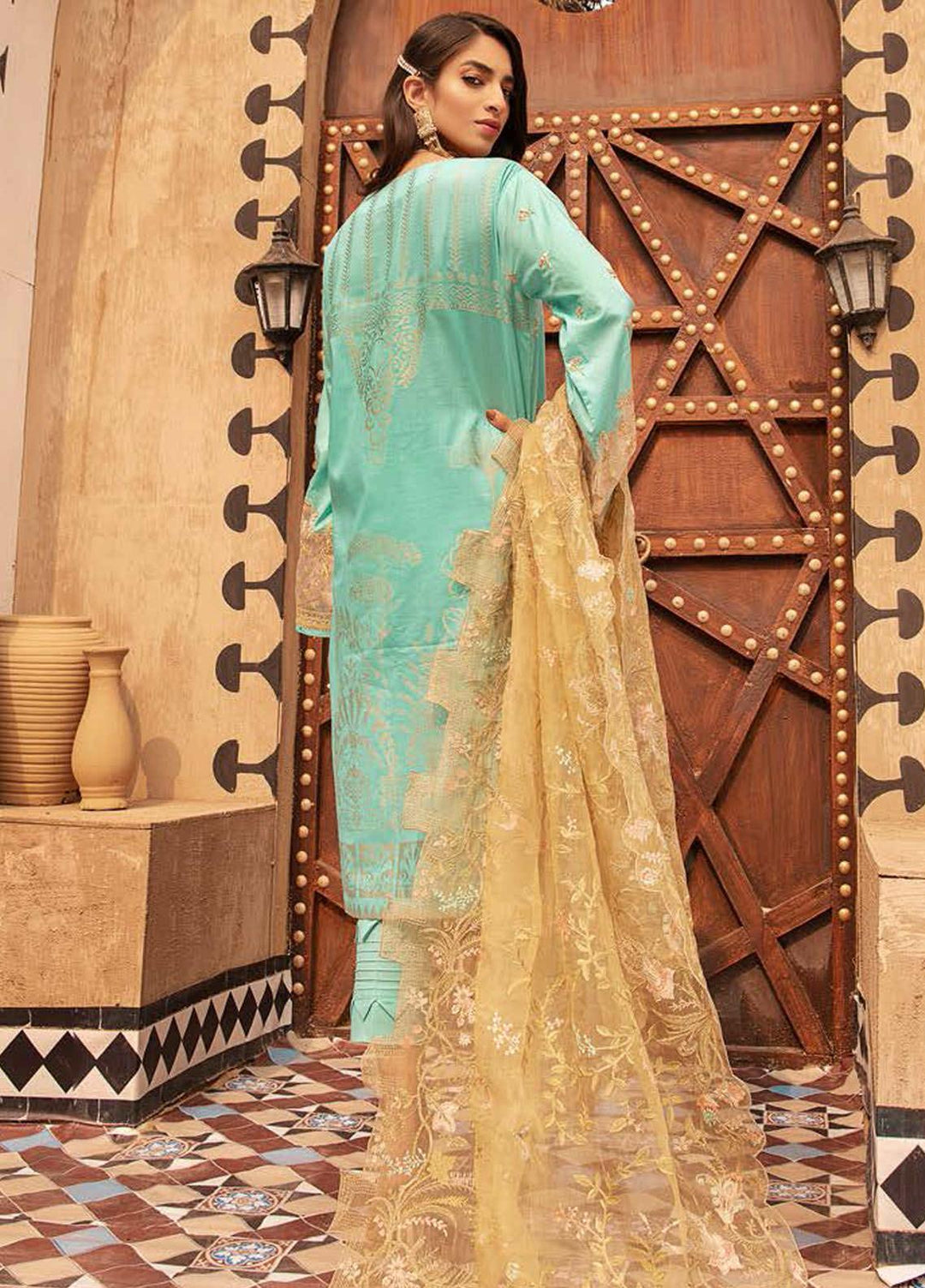MusCari Embroidered Lawn Suits Unstitched 3 Piece MC21L MLC-09 - Summer Collection