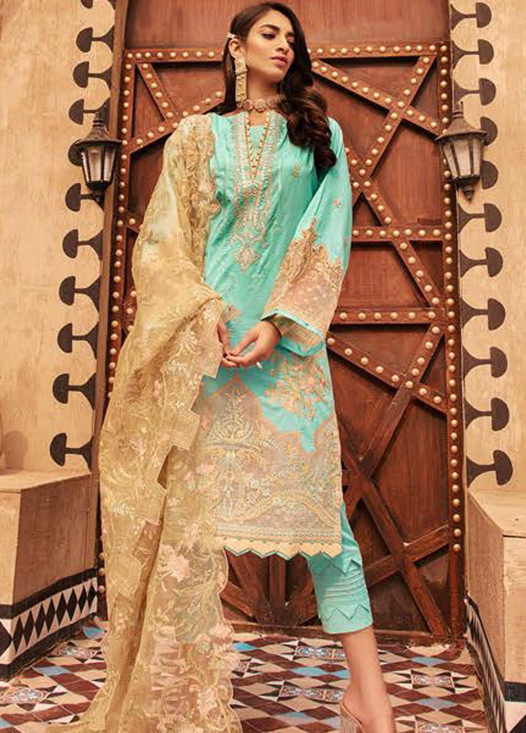 MusCari Embroidered Lawn Suits Unstitched 3 Piece MC21L MLC-09 - Summer Collection