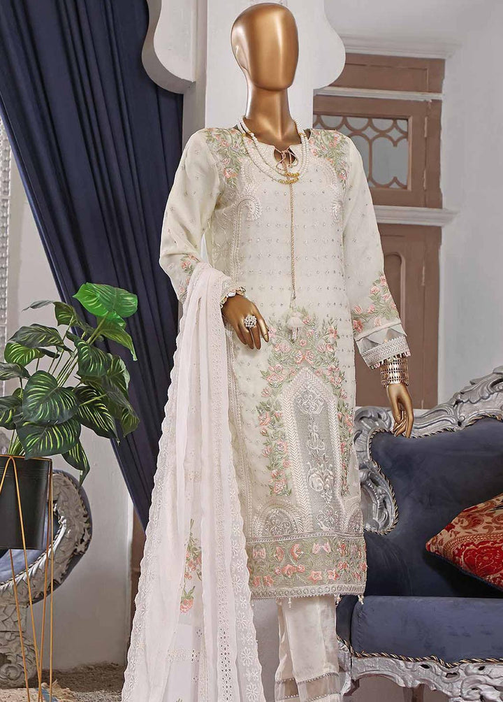Muse By HZ Textiles Embroidered Organza Suits Unstitched 3 Piece HZ22M 05 Sawera - Luxury Collection