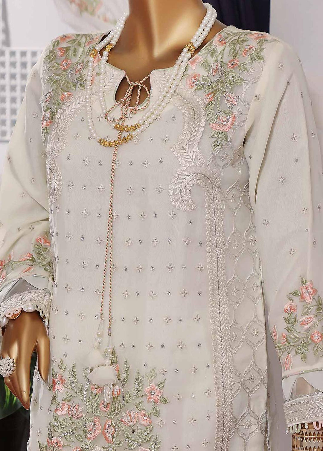 Muse By HZ Textiles Embroidered Organza Suits Unstitched 3 Piece HZ22M 05 Sawera - Luxury Collection