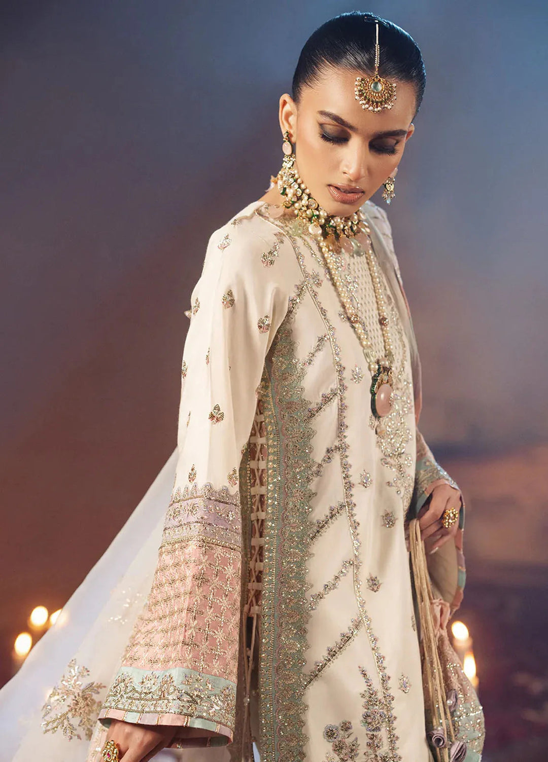 Mushk by AJR Couture Embroidered Suit Unstitched 3 Piece AJR25M Chandni - Formals Collection