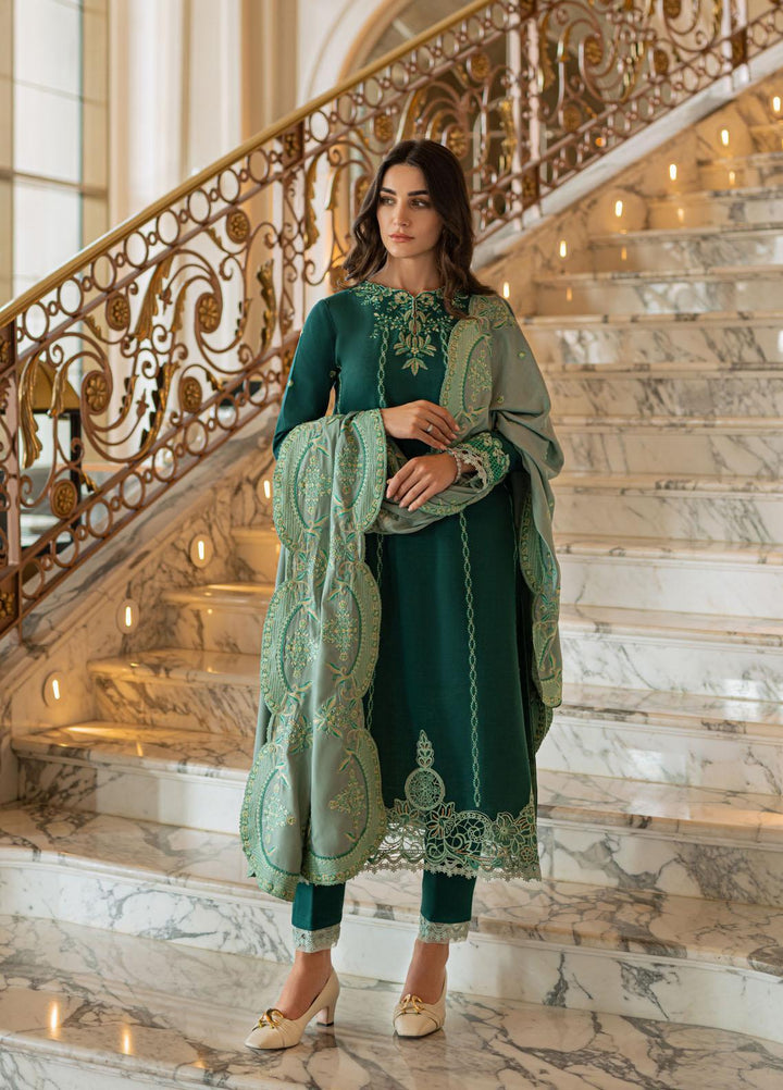 Mushq Casual Pret  Khaddar 3 Piece Suit MWP22-03 Parakeet