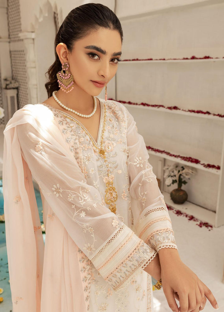 Shamooz Luxury Pret  Chiffon 3 Piece Suit Ivory Glam SEM-0419