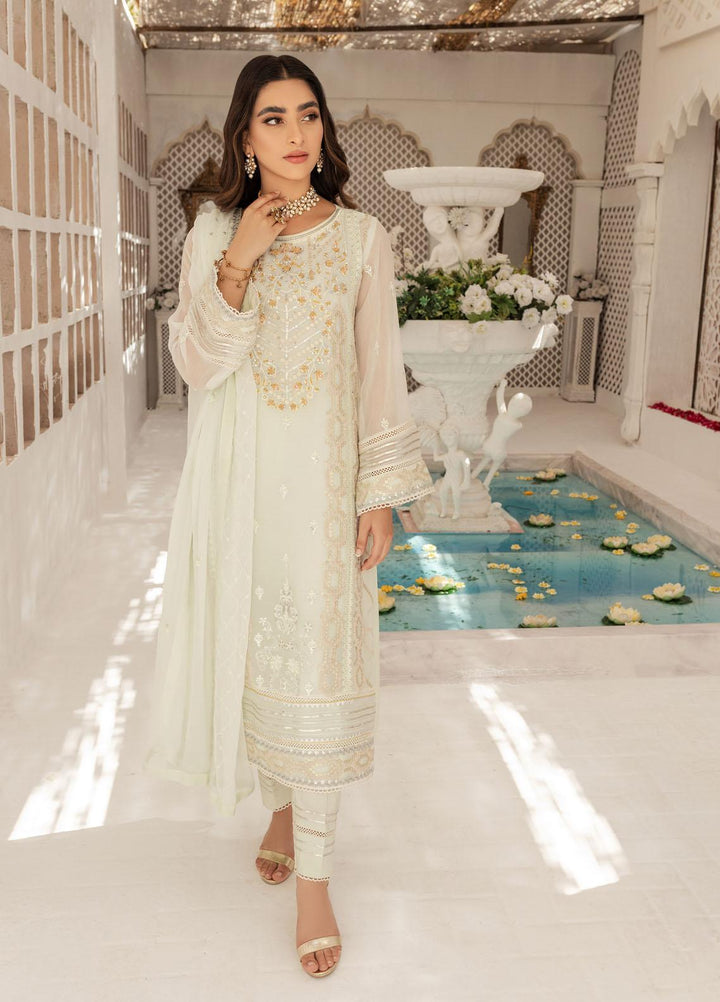 Shamooz Luxury Pret  Chiffon 3 Piece Suit Light Green SEM-0428