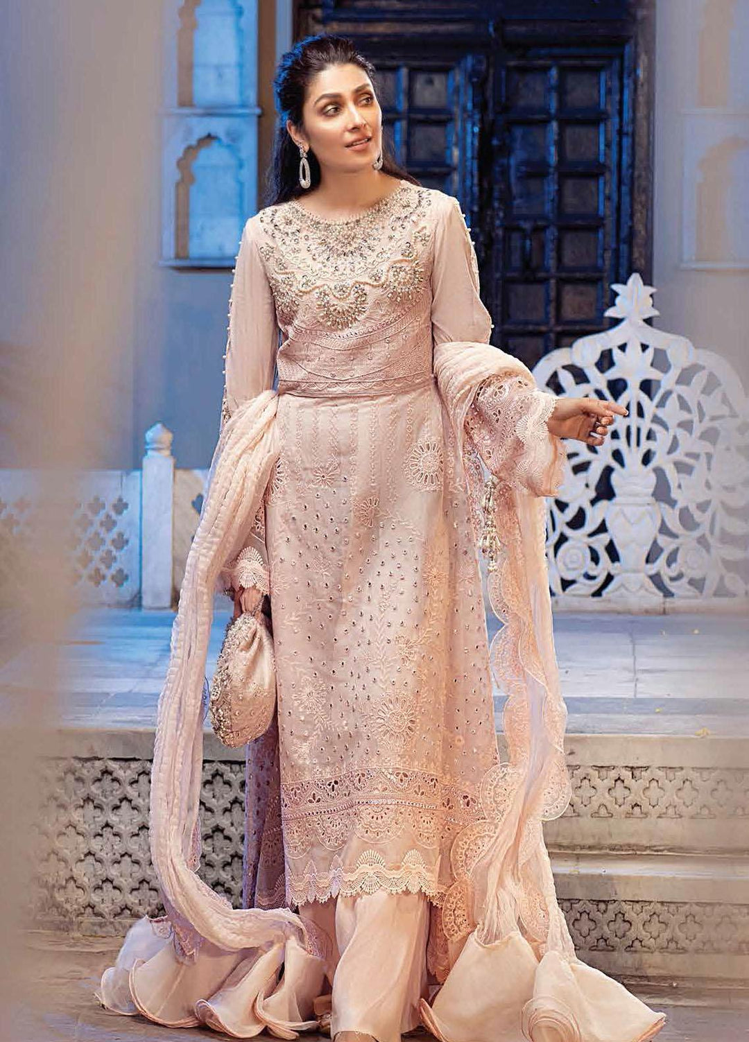 Mushq Chikankari Cotton Net Suits Unstitched 3 Piece MFC21-07 NISSA - Festive Collection