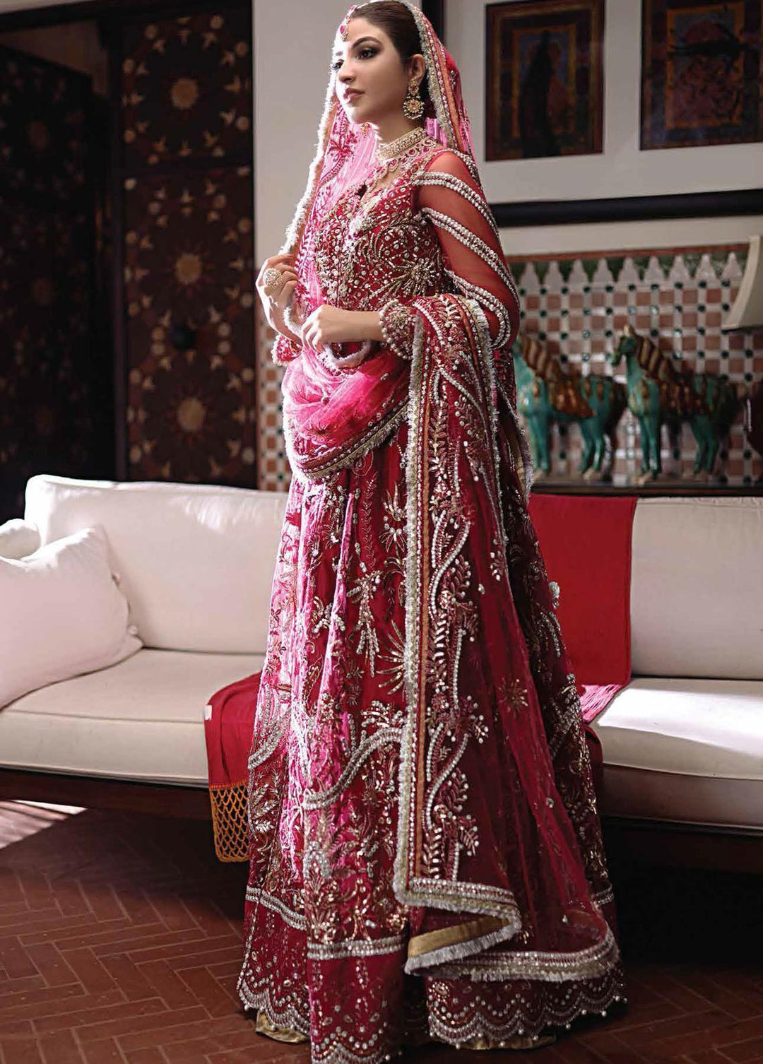 Dhee Rani By Mushq Embroidered Net Suits Unstitched 3 Piece MQ21WD TDL21-05 Dina - Wedding Collection