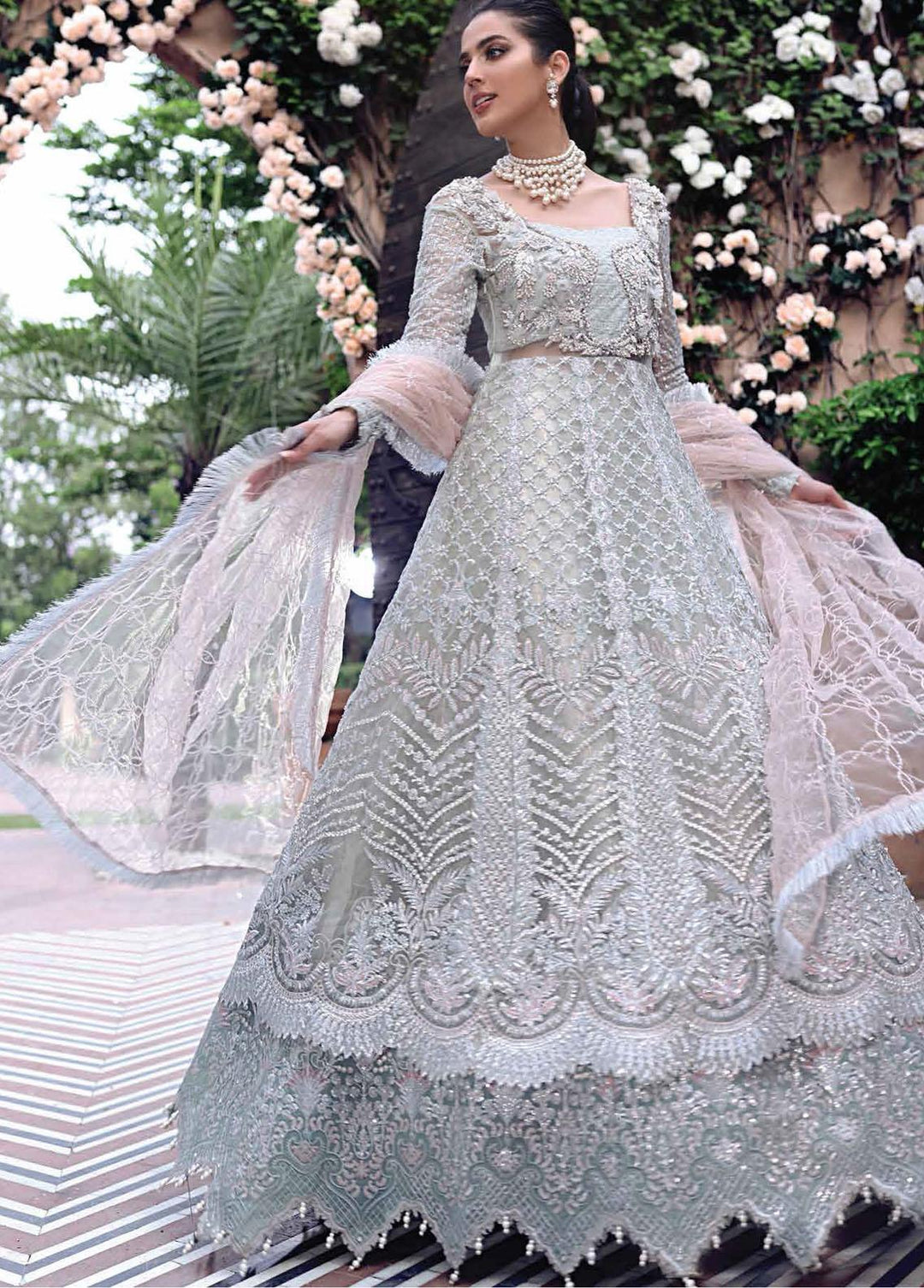 Dhee Rani By Mushq Embroidered Net Suits Unstitched 3 Piece MQ21WD TDL21-08 Nada - Wedding Collection