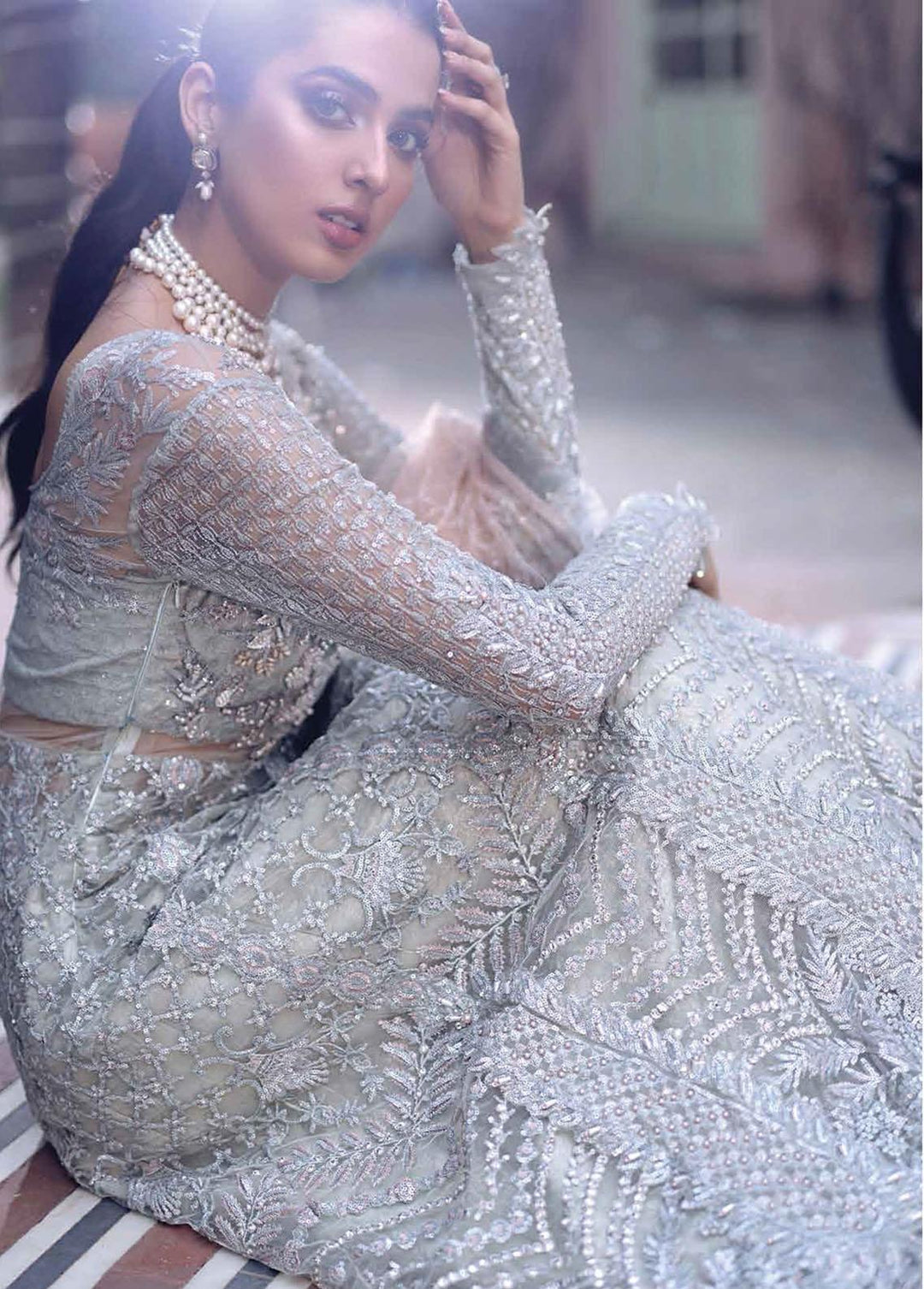 Dhee Rani By Mushq Embroidered Net Suits Unstitched 3 Piece MQ21WD TDL21-08 Nada - Wedding Collection
