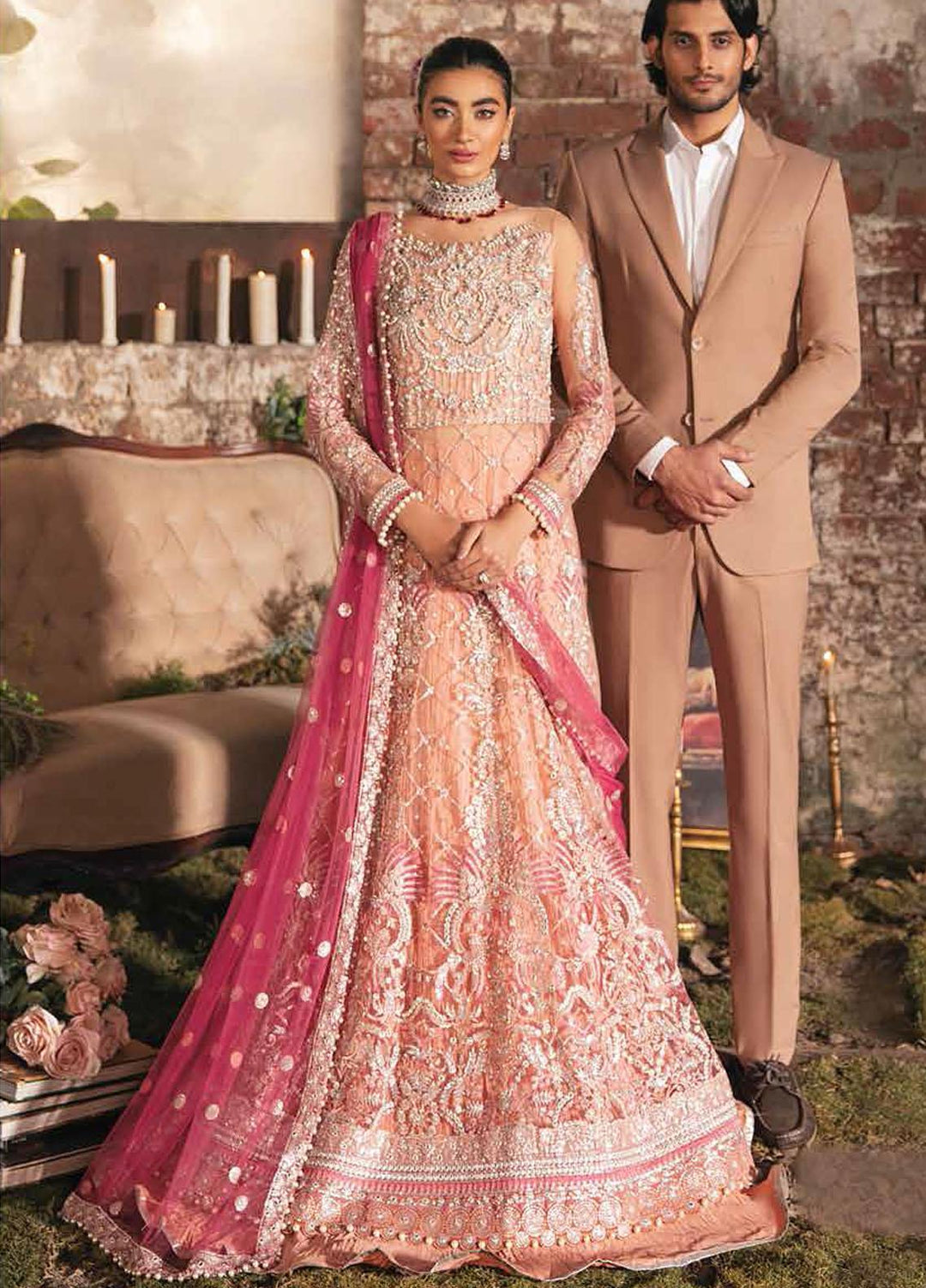 Mushq Embroidered Net Suits Unstitched 3 Piece MQ21EW TDL22-04 AALIYAH - Luxury Wedding Collection