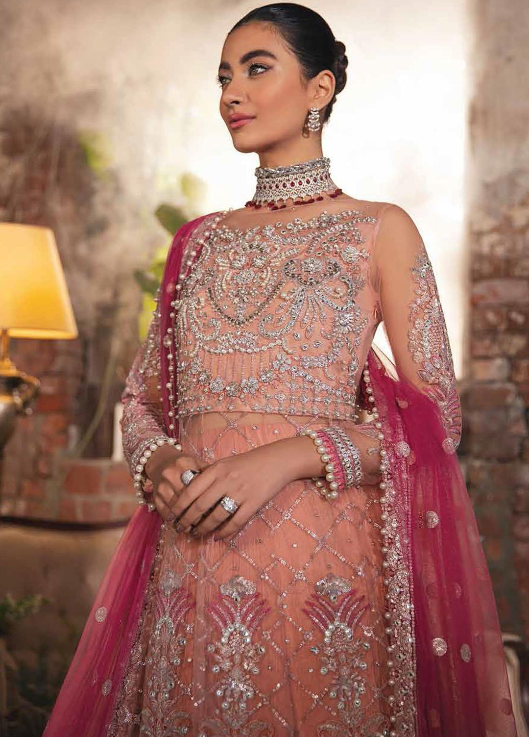 Mushq Embroidered Net Suits Unstitched 3 Piece MQ21EW TDL22-04 AALIYAH - Luxury Wedding Collection