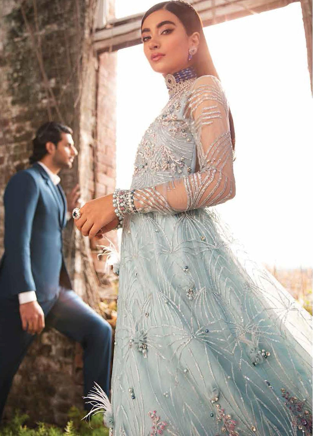 Mushq Embroidered Net Suits Unstitched 3 Piece MQ21EW TDL22-05 SAFEENA - Luxury Wedding Collection