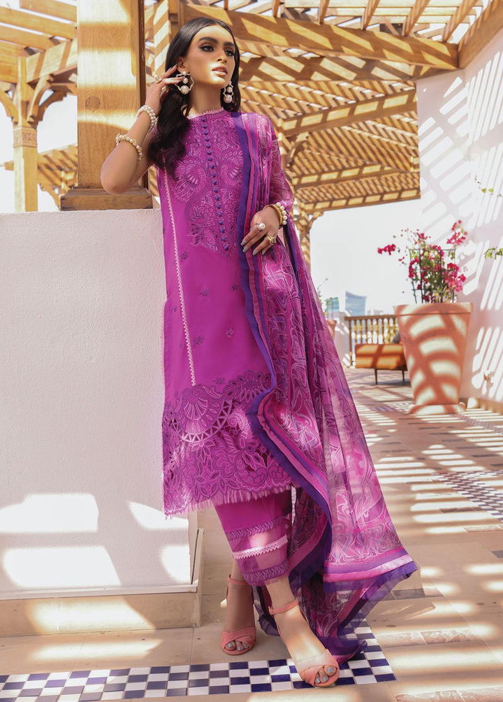 Hemline By Mushq Embroidered Lawn Suits Unstitched 3 Piece MQ22SS HM22-05B Wild Aster - Spring / Summer Collection