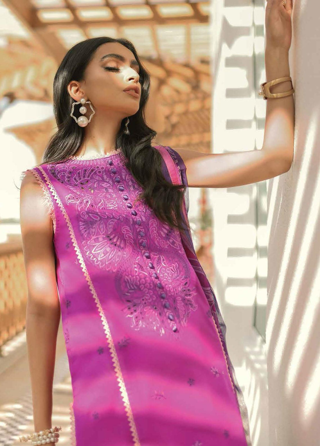 Hemline By Mushq Embroidered Lawn Suits Unstitched 3 Piece MQ22SS HM22-05B Wild Aster - Spring / Summer Collection