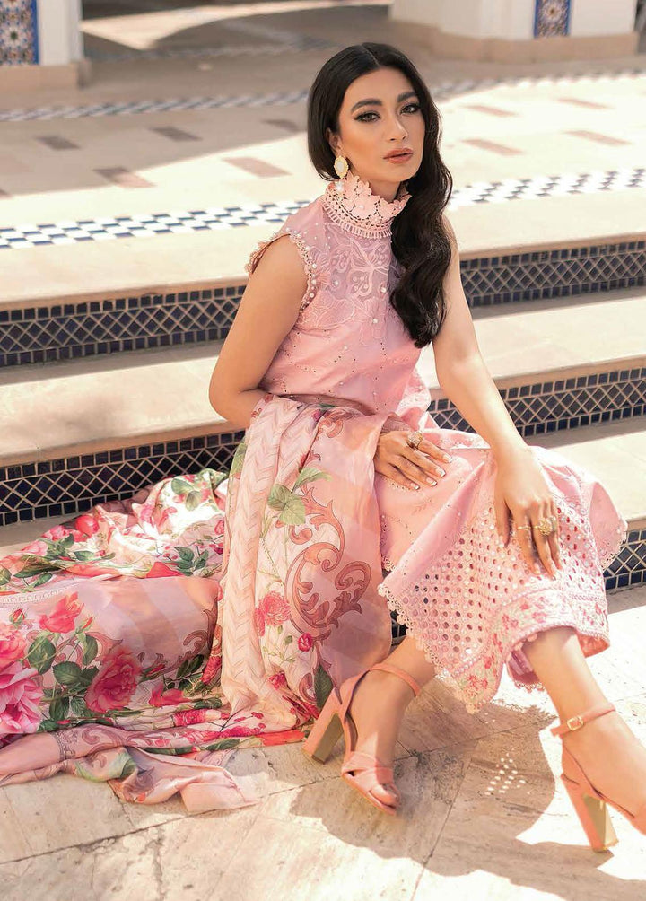 Hemline By Mushq Embroidered Lawn Suits Unstitched 3 Piece MQ22SS HM22-07A Rose Clair - Spring / Summer Collection