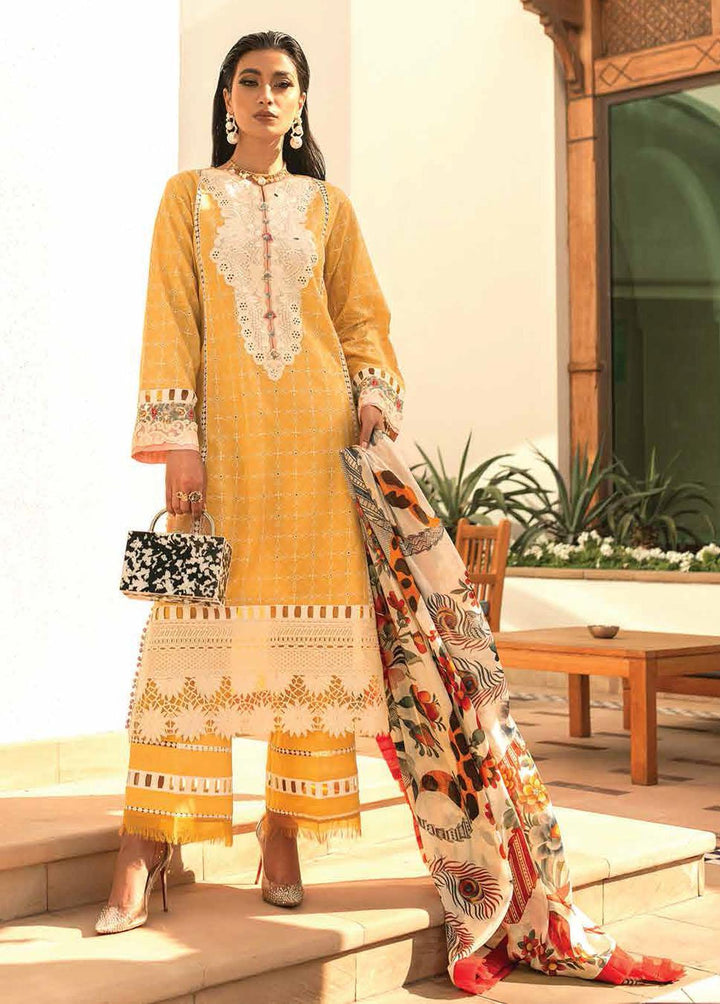 Hemline By Mushq Embroidered Lawn Suits Unstitched 3 Piece MQ22SS HM22-08A Gold Finch - Spring / Summer Collection