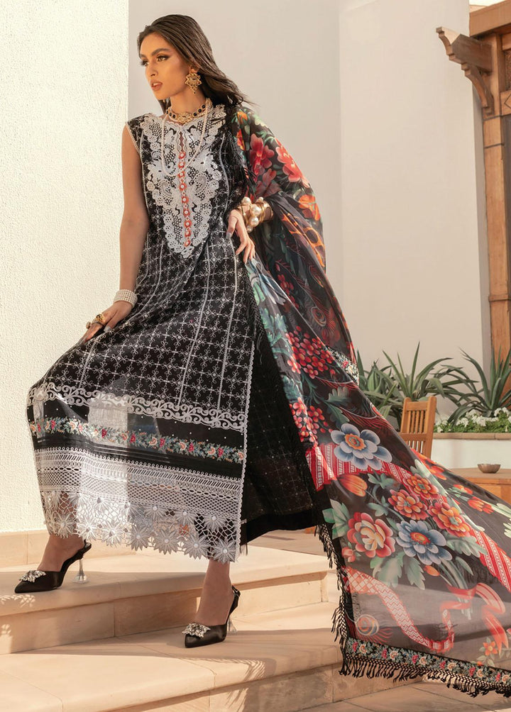 Hemline By Mushq Embroidered Lawn Suits Unstitched 3 Piece MQ22SS HM22-08B Dark Noir - Spring / Summer Collection