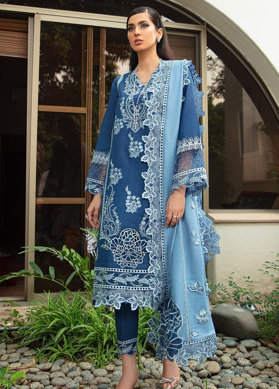 Mushq Embroidered Karandi Pret 3 Piece Suit MWP-04 Mahonia