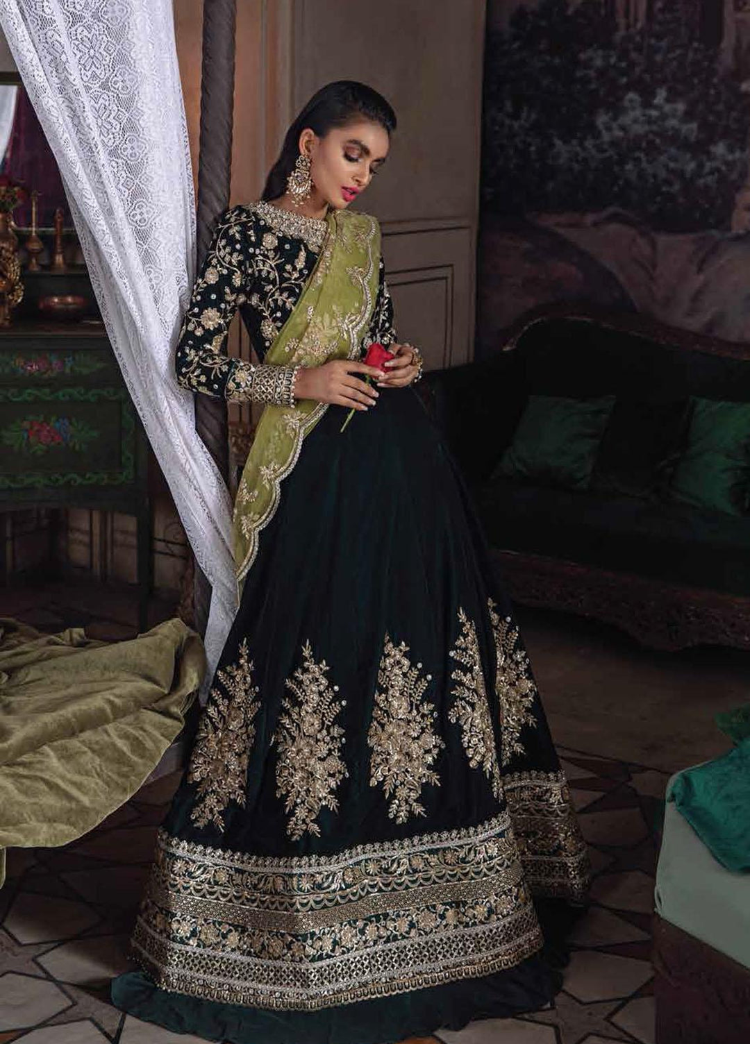 Tehzeeb By Mushq Embroidered Velvet Suits Unstitched 3 Piece MQ21T MV21-03 Aymal - Luxury Collection