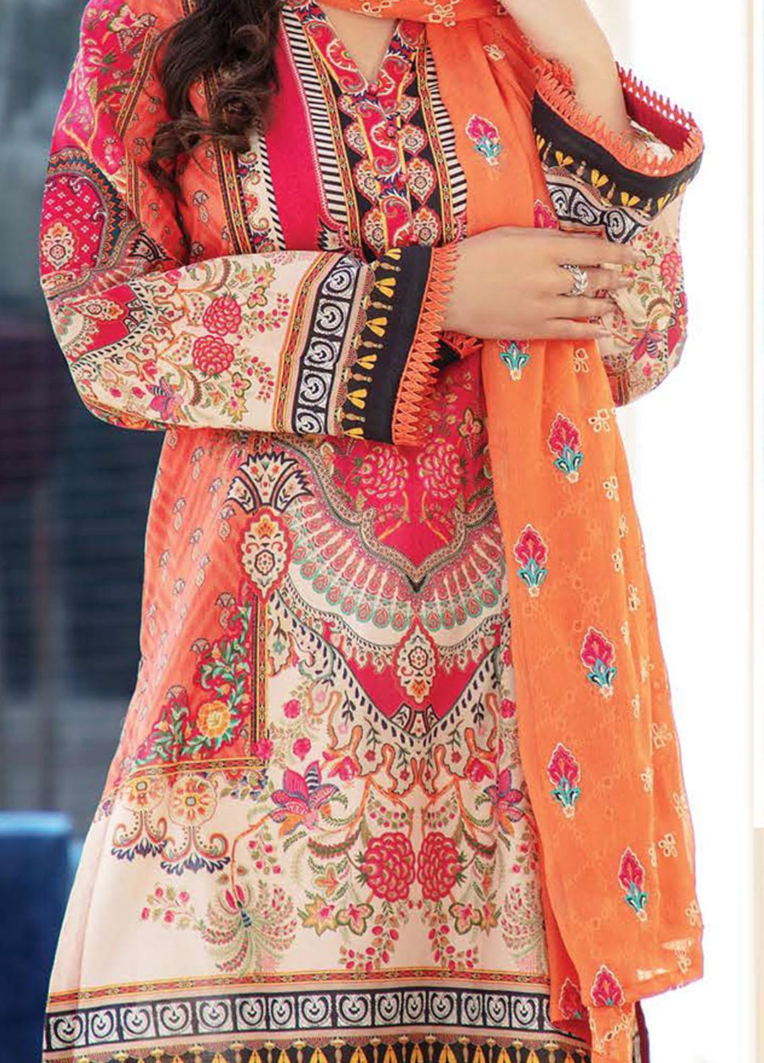 Muskan By Zebaish Embroidered Lawn Suits Unstitched 3 Piece ZSH21M 03 - Summer Collection