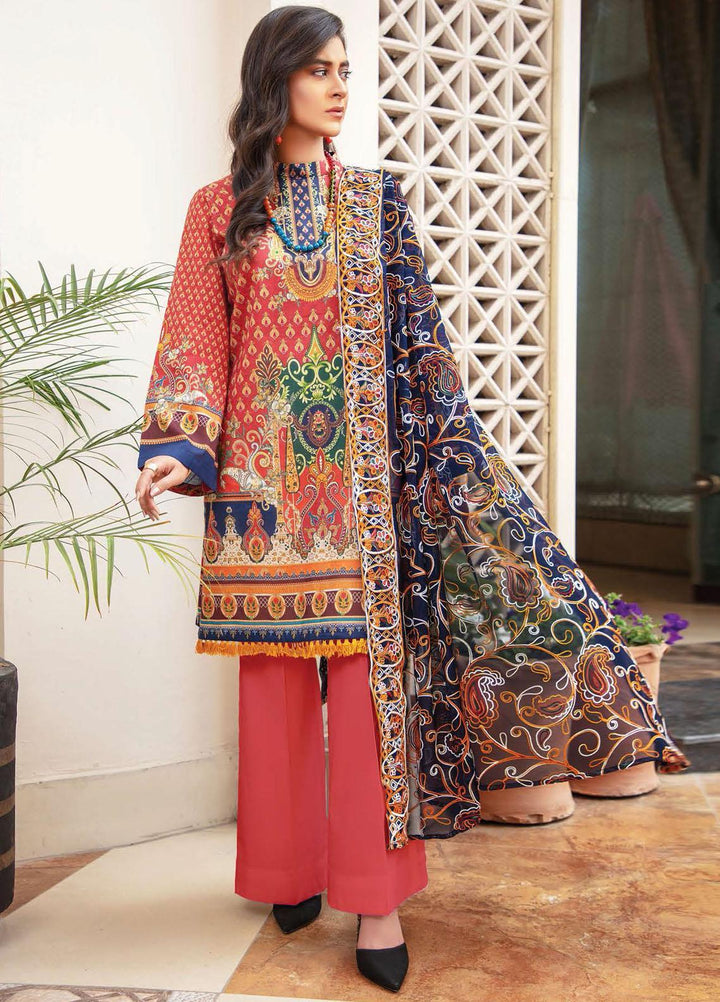 Muskan By Zebaish Embroidered Lawn Suits Unstitched 3 Piece ZSH21M 05 - Summer Collection