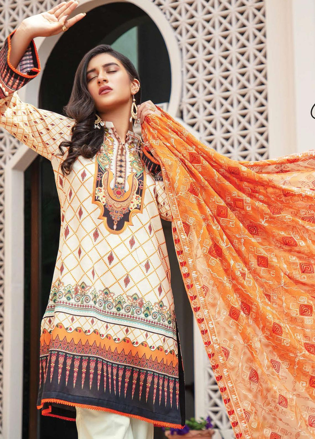 Muskan By Zebaish Embroidered Lawn Suits Unstitched 3 Piece ZSH21M 07 - Summer Collection