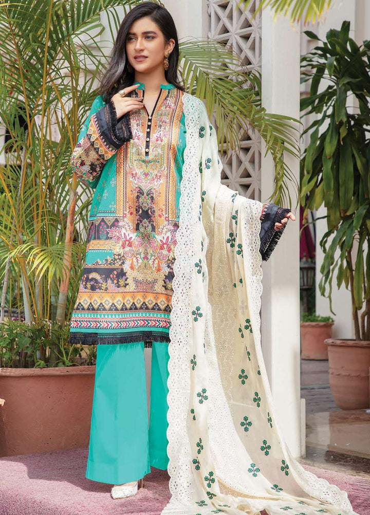 Muskan By Zebaish Embroidered Lawn Suits Unstitched 3 Piece ZSH21M 09 - Summer Collection