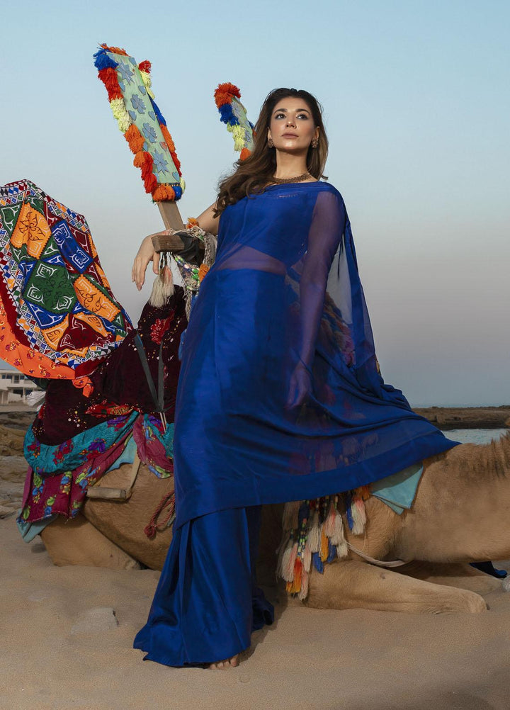 Muzains Luxury Pret  Silk Saree MU23LPS MFS-2037 Navy blue