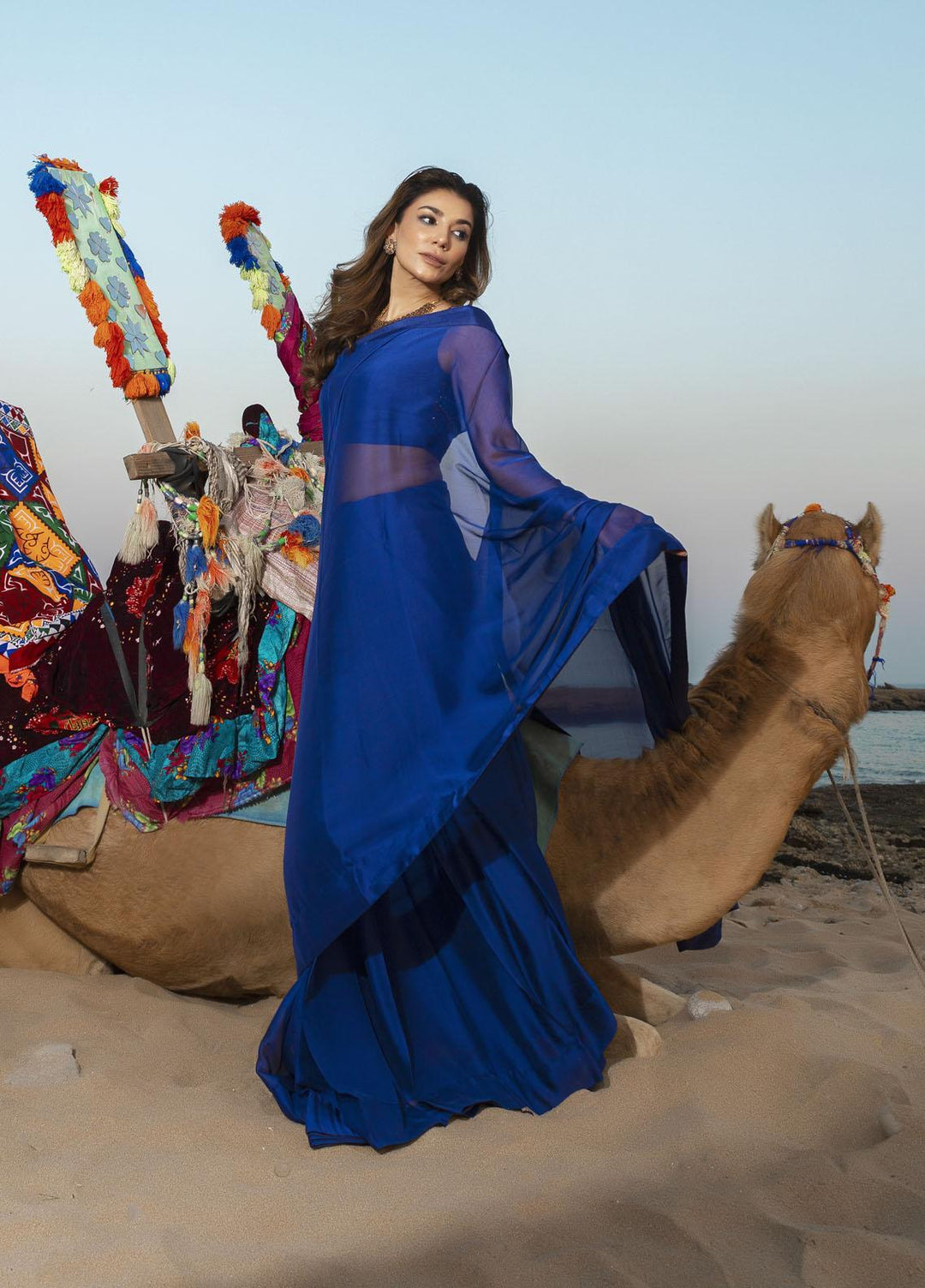 Muzains Luxury Pret  Silk Saree MU23LPS MFS-2037 Navy blue