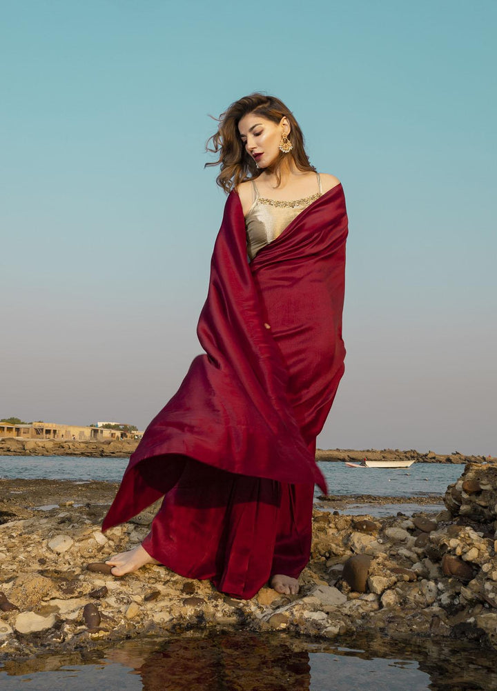 Muzains Luxury Pret  Silk Saree MU23LPS MFS-2039 Ruby Red