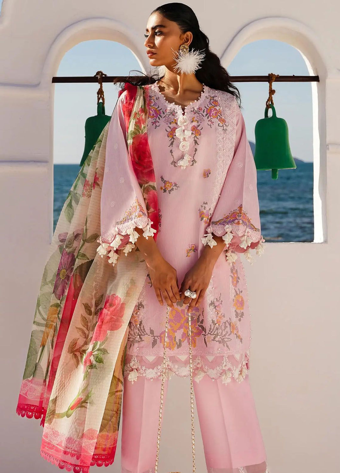 Muzlin By Sana Safinaz Embroidered Chambray Suits Unstitched 3 Piece SS24MZ 16A - Spring Summer Collection