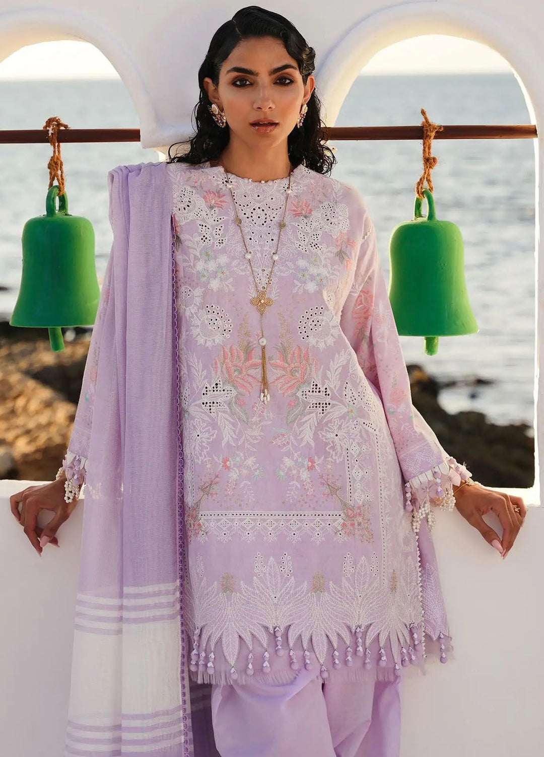Muzlin By Sana Safinaz Embroidered Lawn Suits Unstitched 3 Piece SS24MZ 9B - Spring Summer Collection
