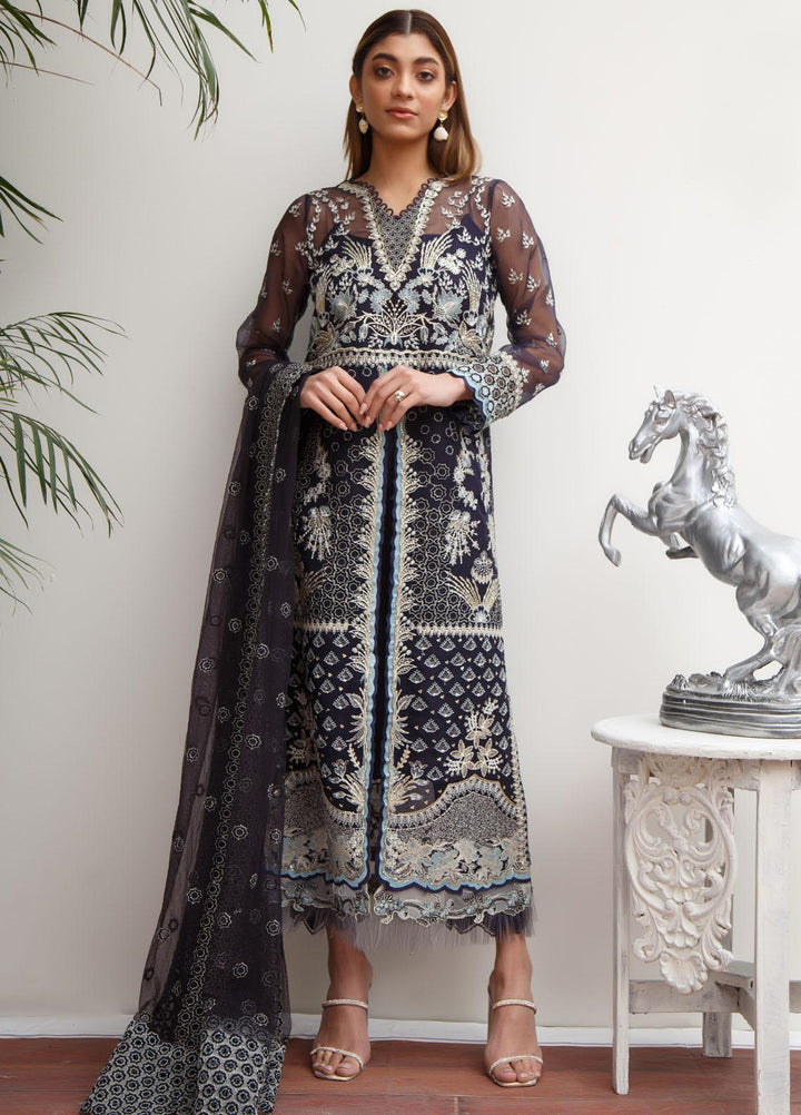 Suveez Luxury Pret  Organza 3 Piece Suit SZ22MRP Daria Indigo (D-04)