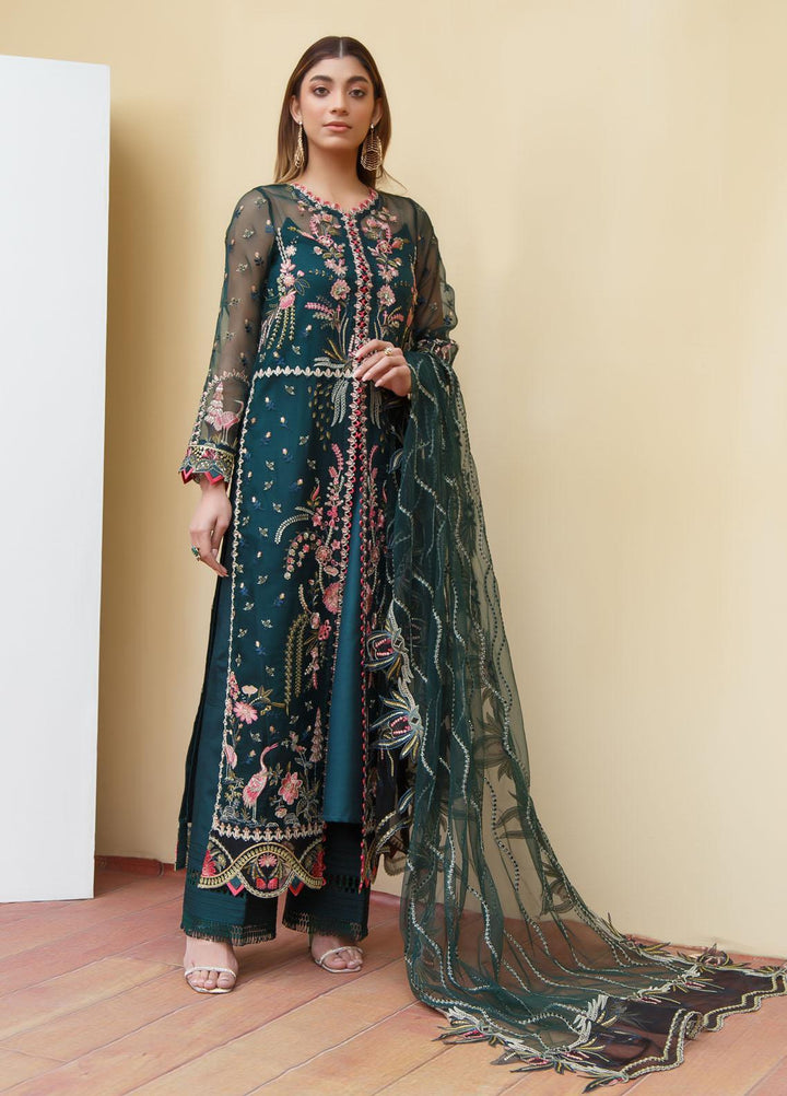 Myra By Suveez Embroidered Organza Suits Unstitched 3 Piece SZ22MR Dahlia - Premium Collection
