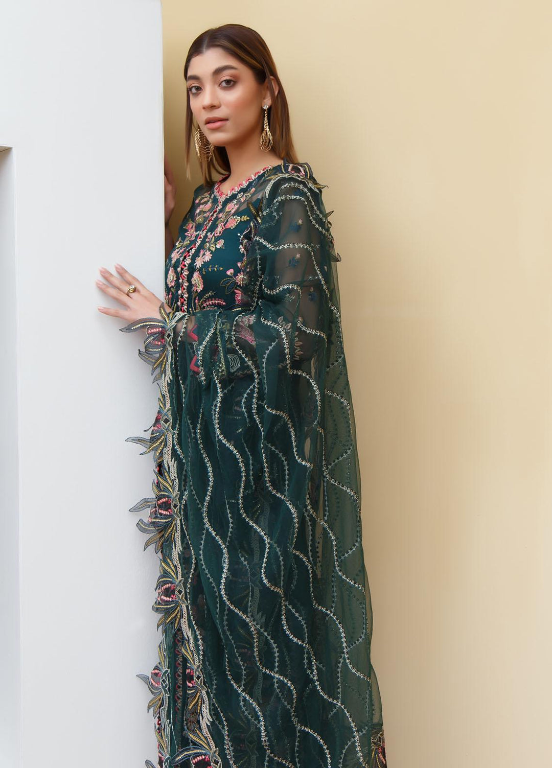 Myra By Suveez Embroidered Organza Suits Unstitched 3 Piece SZ22MR Dahlia - Premium Collection