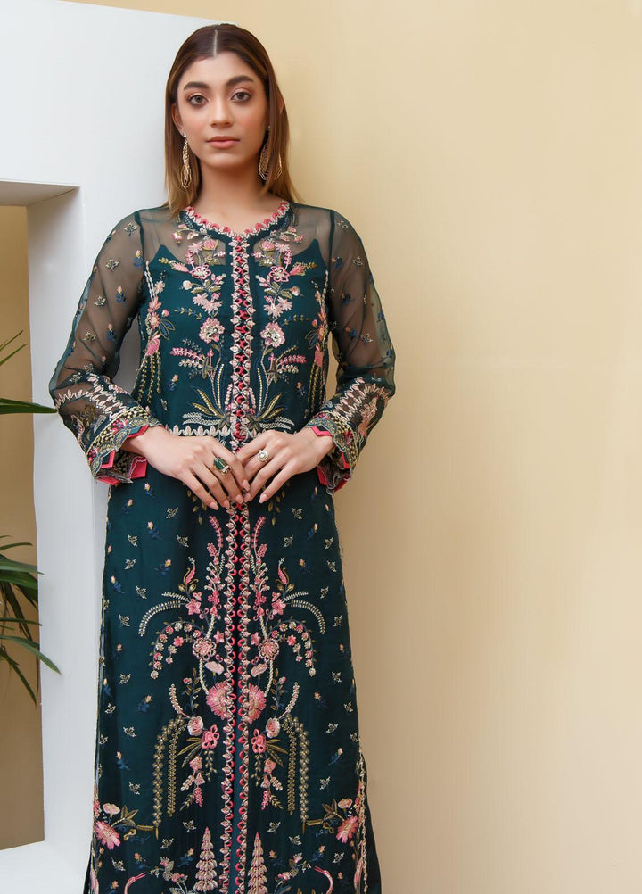Myra By Suveez Embroidered Organza Suits Unstitched 3 Piece SZ22MR Dahlia - Premium Collection