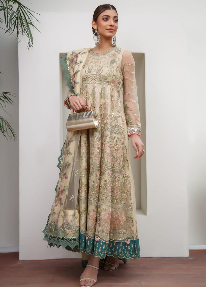 Myra By Suveez Embroidered Net Suits Unstitched 3 Piece SZ22MR Jasmine - Premium Collection