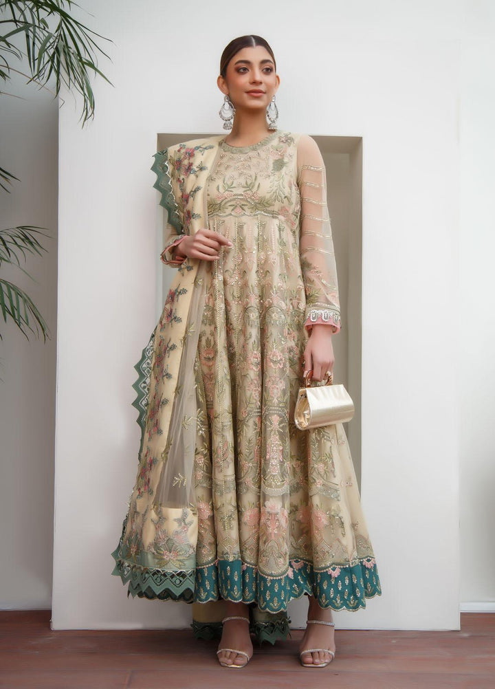 Myra By Suveez Embroidered Net Suits Unstitched 3 Piece SZ22MR Jasmine - Premium Collection