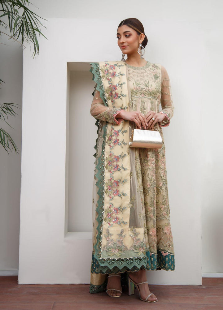 Myra By Suveez Embroidered Net Suits Unstitched 3 Piece SZ22MR Jasmine - Premium Collection