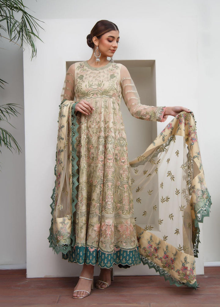 Myra By Suveez Embroidered Net Suits Unstitched 3 Piece SZ22MR Jasmine - Premium Collection