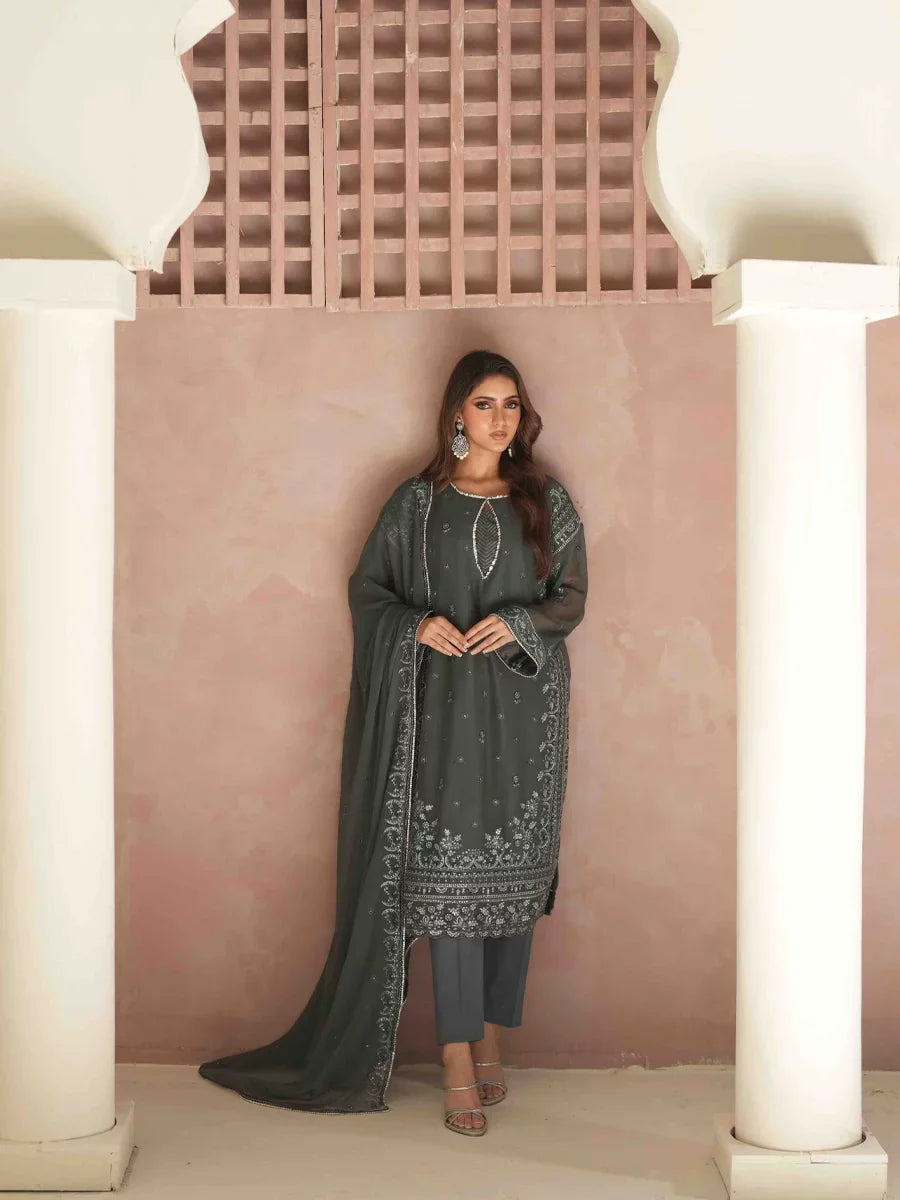 Salitex Unstitched Embroidered Chiffon 3 Piece Suit SUNS8CH505 Festive Collection