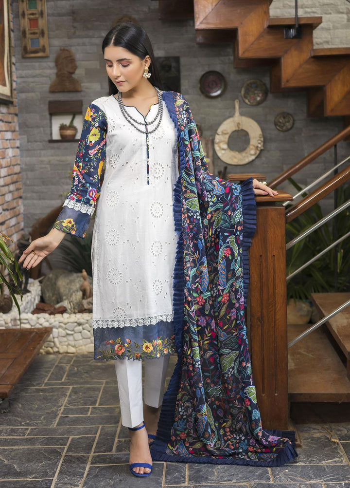 Sidra Mumtaz Ready to Wear (RTW)  Schiffli 3 Piece Suit SM-GR220306 GRISHMA