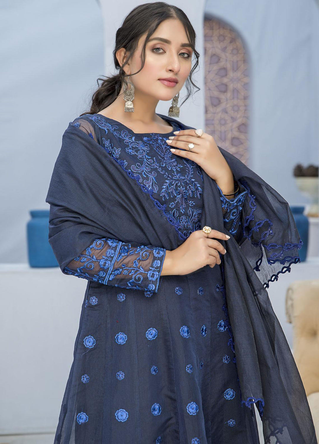 Naayas Luxury Pret  Cotton Net 3 Piece Voilette