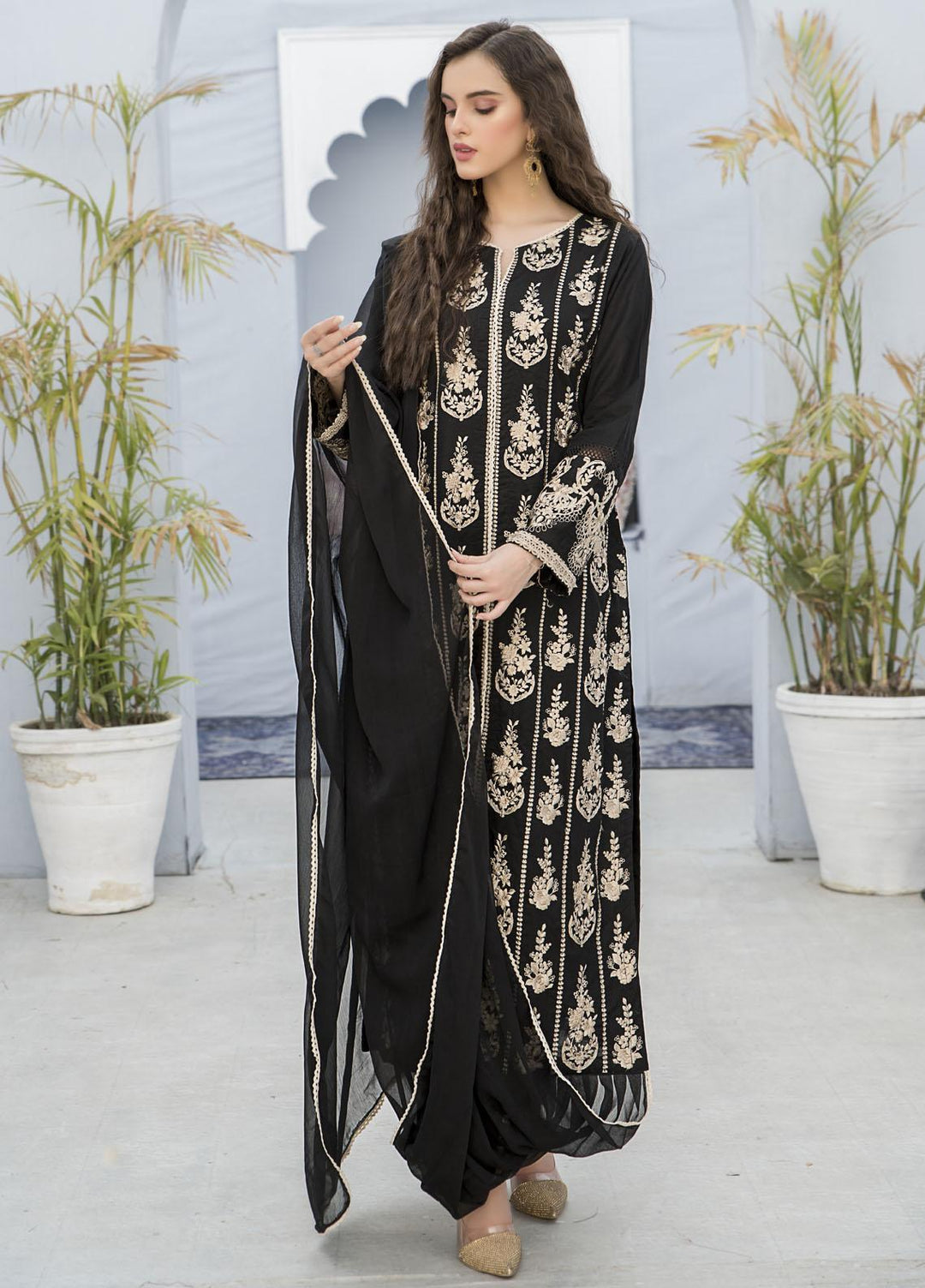 Naayas Luxury Pret  Lawn Shirt Ilo black